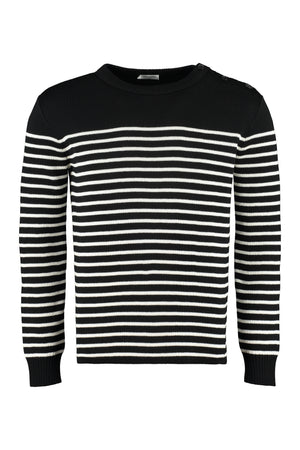 Striped crew-neck pullover-0